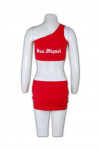 BG015 Customised Beer Promoter Uniform 2 Piece Set Toga Top and Skirt in Red 