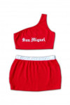 BG015 Customised Beer Promoter Uniform 2 Piece Set Toga Top and Skirt in Red 