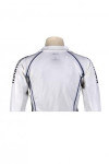 W164 Design Your Own Company Event Sportswear Basic White Long Sleeve Athletic Shirt with Contrast Piping