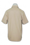 D065 Custom Design Work Uniform Beige Short Sleeve Shirt with Safari Pockets