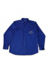 D066 OEM Uniforms Reflective Workwear Blue Long Sleeve Shirt with Logo Embroidery