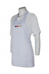 AP043 Cute Aprons for Women White Full Length Apron with Front Pocket and Long Waist Ties