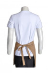 AP051 Personalized Chef Aprons Tan Short Apron with Large Pocket Catering Waiters Waitress Uniforms