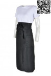 AP057 Design For Your Dark Slate Grey Aprons with Pockets Women Long Half Waist Front Tie Apron 