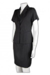 BWS035 Women's Short Sleeves Pinstripe Business Suits Uniforms with Skirt