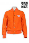 Z237  Orange Baseball Jacket With LOGO