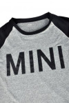 TF002 Custom Logo 'MINI' Printing Sportswear Black Grey Long Sleeve Yoga Top with Pants 