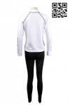 TF004 Tailor-made Slim Fit Gym Clothes & Sportswear White Jacket and Black Pants with White Stripes 