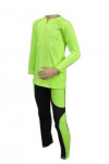 TF005 Custom Order Unisex Green Black Slim Fit Sportswear Suits Long Sleeve Shirt with Compression Tights 