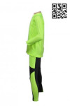 TF005 Custom Order Unisex Green Black Slim Fit Sportswear Suits Long Sleeve Shirt with Compression Tights 