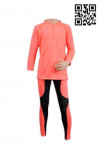 TF006 Bulk Order Men's Light Coral Red Slim Fit Sportswear Suits Long Sleeve Shirt with Compression Tights 