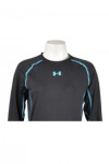 TF012 Wholesale Black Sportswear Skinny Long Sleeve T-shirt with Logo Printing
