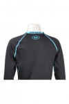 TF012 Wholesale Black Sportswear Skinny Long Sleeve T-shirt with Logo Printing