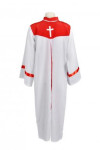 CHR001 Choir Robe Stoles Church Choir Gowns with Red Crosses Chorister Robes Women's Clergy Attire