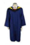 DA010 Dark Blue Academic Dress Long Sleeve Commencement Gown Science Gown