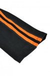 TF015 OEM Unisex Black Sports Trousers with Orange Double Stripes