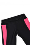 TF017 Custom-make Ladies Black Sports Trousers with Contrast Pink Side Panels