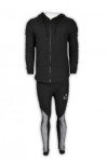 TF018 Custom Design Classic Black Slim Fit Sportswear Unisex Jacket and Compression Leggings