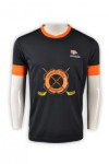 T569 Black and Orange Printing Logo T Shirt