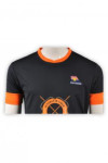 T569 Black and Orange Printing Logo T Shirt