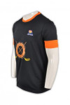 T569 Black and Orange Printing Logo T Shirt