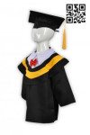 DA014 Black Graduation Gown with Hat for Children Toga Cap