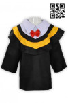 DA014 Black Graduation Gown with Hat for Children Toga Cap