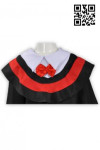 DA015 Red Collar Graduation Dress for Kids with Kindergarten Cap