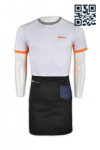 AP064 Where to Buy Custom Made Black Wide Waist Aprons with Contrast Side Pocket Restaurant Cafe Waiters Waitress Uniforms