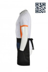 AP064 Where to Buy Custom Made Black Wide Waist Aprons with Contrast Side Pocket Restaurant Cafe Waiters Waitress Uniforms