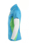 P515 blue and green athletic polo shirts