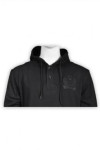 Z241 long paragraph solid black hoodies