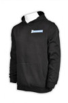 Z245 long paragraph solid black hoodies with logo