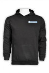 Z245 long paragraph solid black hoodies with logo