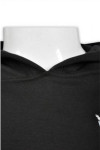 Z245 long paragraph solid black hoodies with logo