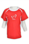 T587 red color activity tee with logo