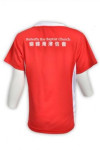 T587 red color activity tee with logo