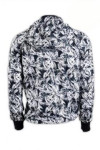 J476 gray pattern zipper hooded jacket