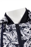 J476 gray pattern zipper hooded jacket