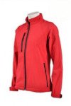 J480 red zipper jacket with logo for woman