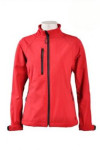 J480 red zipper jacket with logo for woman