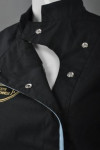 KI086 Personalised Classic Black Chef Coat Fitted Chef Jacket Workwear for Women Singapore Kitchen Uniforms