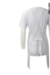 AP094 Custom-made Basic White Apron with Logo Embroidery Unisex Full-Length Supermarket Uniforms Crossback Aprons with Side Pocket 