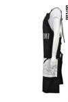 AP077 Customize Chef Aprons with Logo Printing and Contrast Pocket Design Black Bib Apron with Snap Buttons