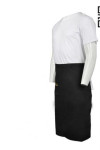 AP074 Custom-made Men's Black Server Waist Apron Cooking Aprons with Single Side Pocket and Long Waist Ties