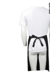 AP074 Custom-made Men's Black Server Waist Apron Cooking Aprons with Single Side Pocket and Long Waist Ties