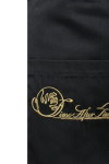 AP074 Custom-made Men's Black Server Waist Apron Cooking Aprons with Single Side Pocket and Long Waist Ties