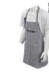 AP072 Custom made Black & White Pinstripe Kitchen Cooking Apron Striped Pattern Bib Aprons with Adjustable Neck Strap F&B Workwear Uniforms