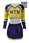 CH156 Design Your Own Cheerleading Uniform for Kids, Children and Youth 2 Piece Yellow Purple Full Swag Cheer Uniforms