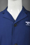 NU039 Personalized Medical Healthcare Apparels Long Lab Coat in Dark Blue for Chemist Pharmacist